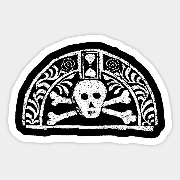 Death's Head Skull Gravestone Rubbing 01 Sticker by MatchbookGraphics